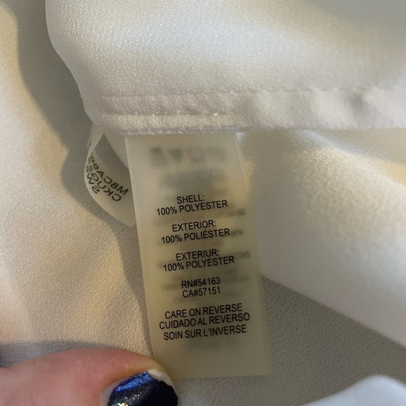 NWT Calvin Klein White Bell Sleeve Blouse - Picture 4 of 4